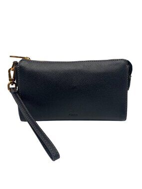 Fossil Black Leather Wristlet